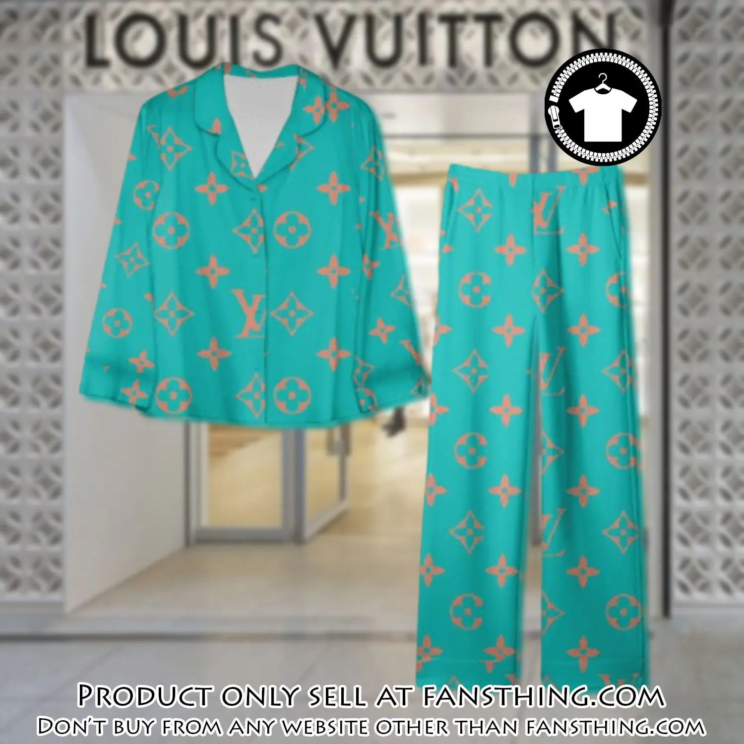 Trending luxury lv satin pajama set pjs1070 fst0714131